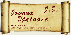 Jovana Đalović vizit kartica